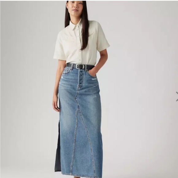 Levi's Dresses & Skirts - Levi's Maxi Skirt size 24 jeans light blue